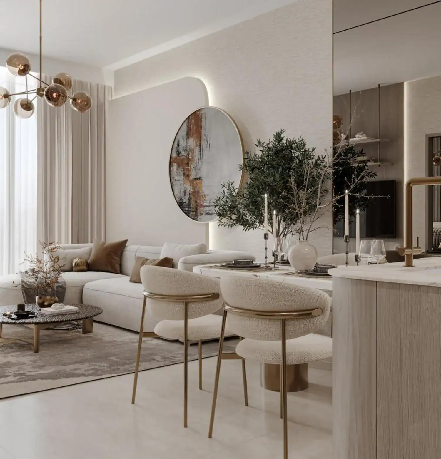 Pearl House IV — интерьер гостиной, фото 11