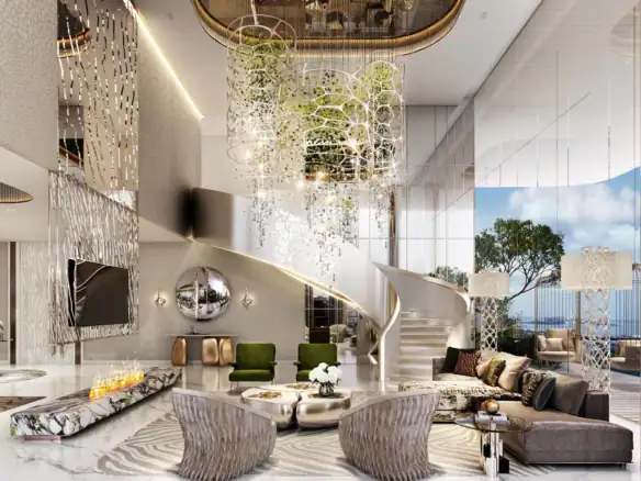Damac Bay 2 — интерьер гостиной