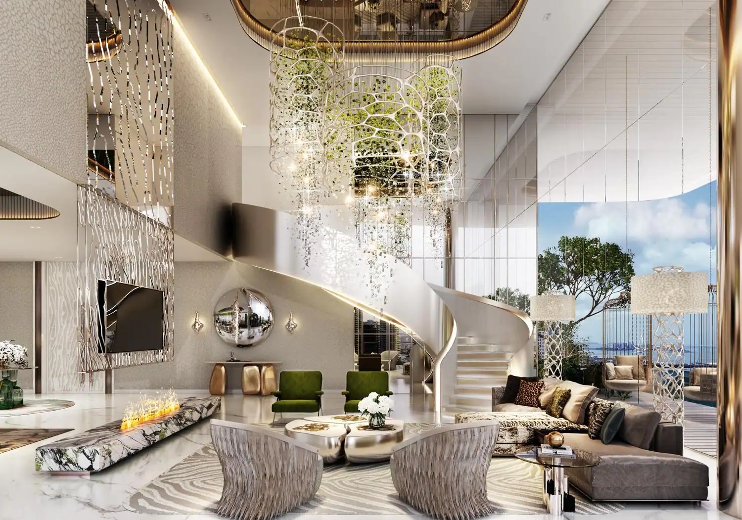 Damac Bay 2 — интерьер гостиной