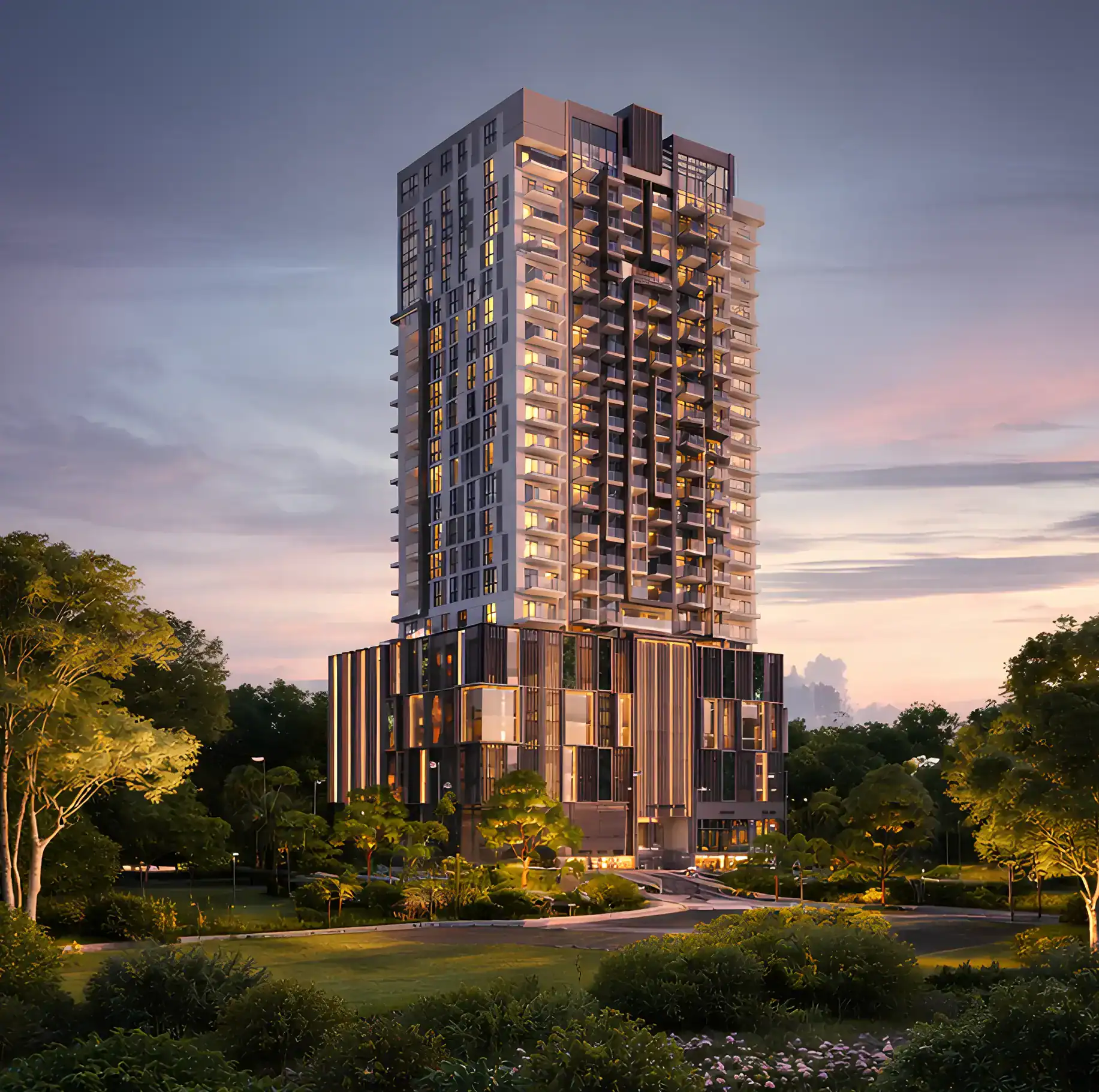 Q Gardens Loft в районе JVC (Джумейра Вилладж Серкл) — фото 1