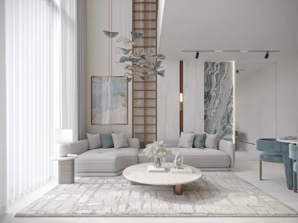 241 Waterside — интерьер гостиной