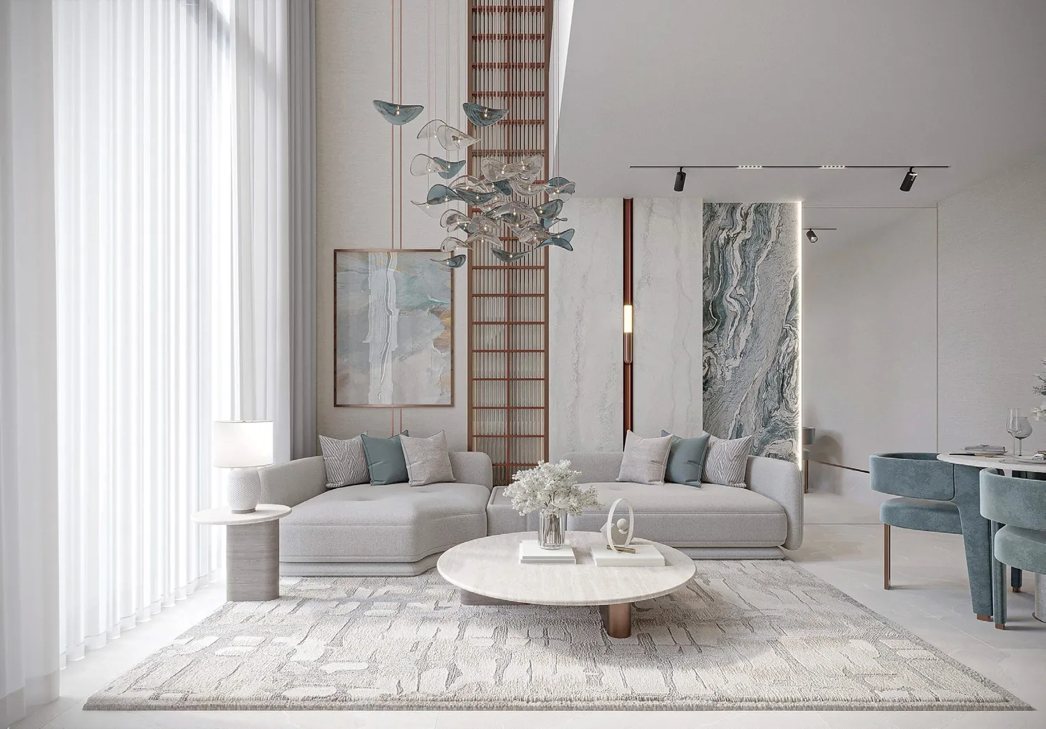 241 Waterside — интерьер гостиной