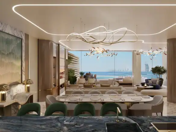 One Crescent Palm — интерьер гостиной