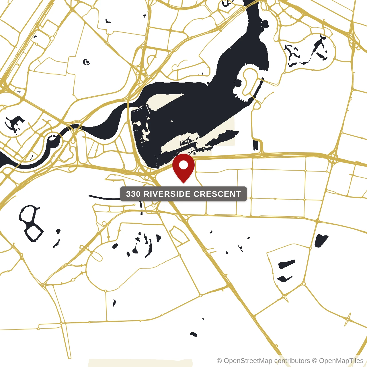 Расположение 330 Riverside Crescent на карте: Собха Хартланд 2, Dubai