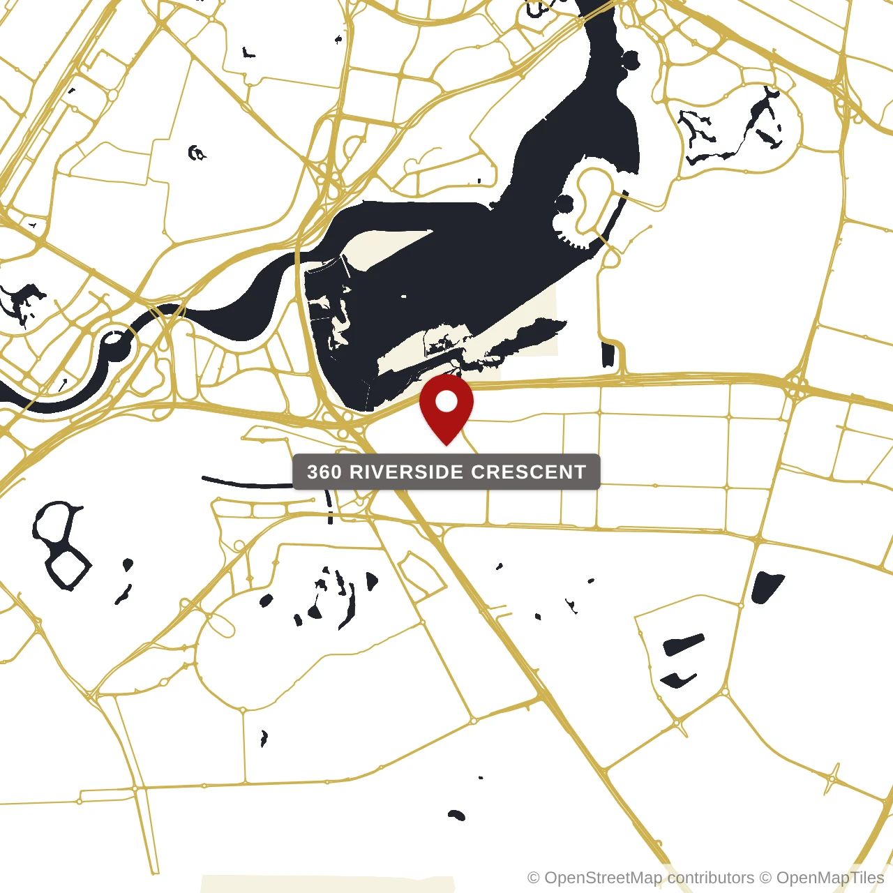 Расположение 360 Riverside Crescent на карте: Собха Хартланд 2, Dubai