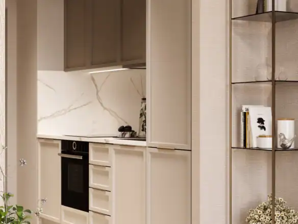 Q Gardens Loft — кухня