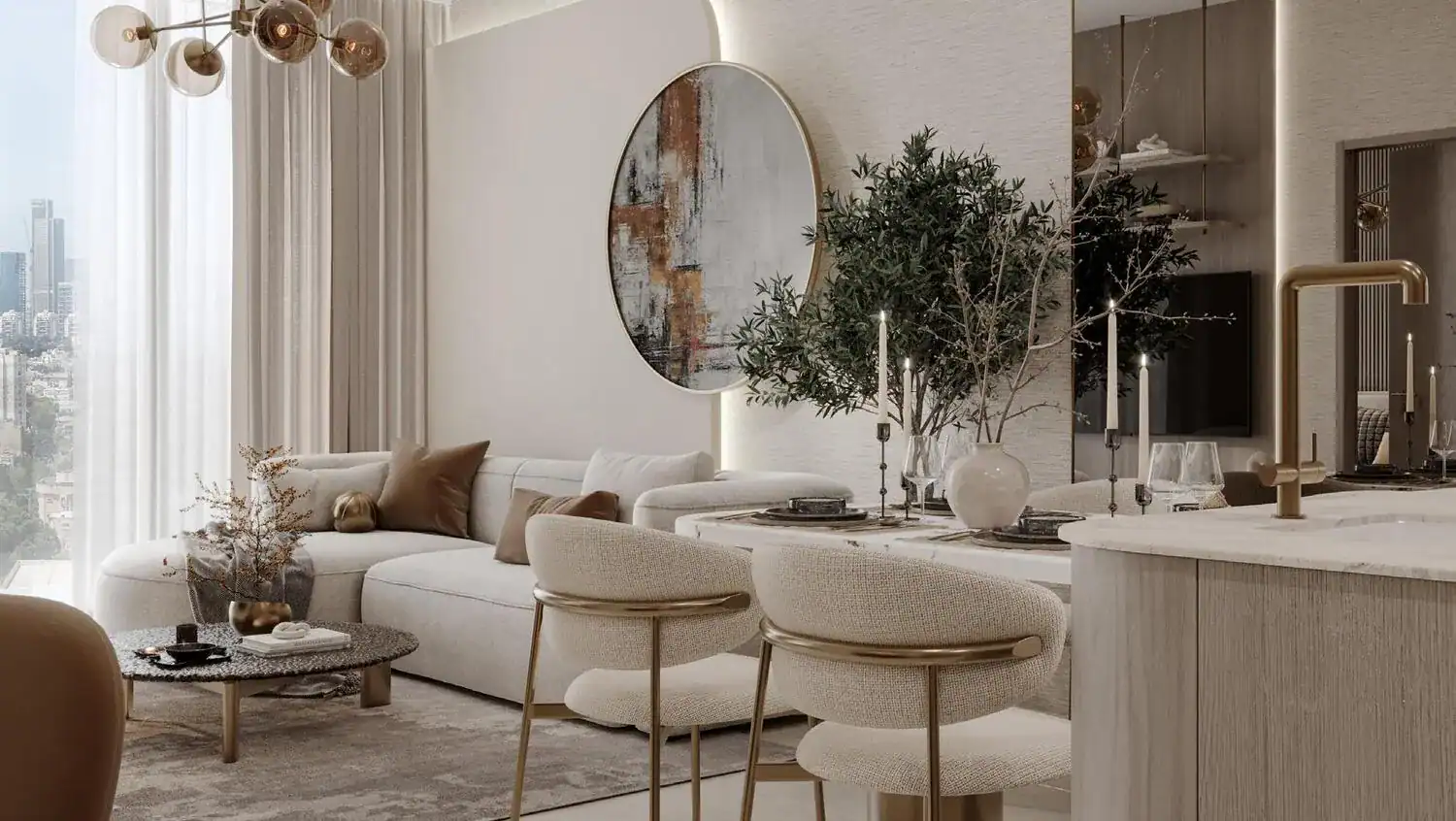 Pearl House IV — интерьер гостиной