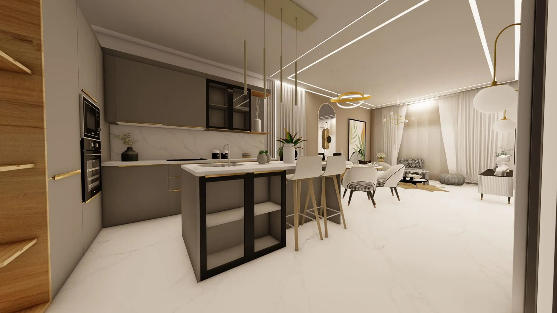 48 Parkside — кухня-гостиная