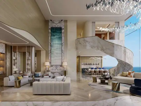One Crescent Palm — интерьер гостиной, фото 10