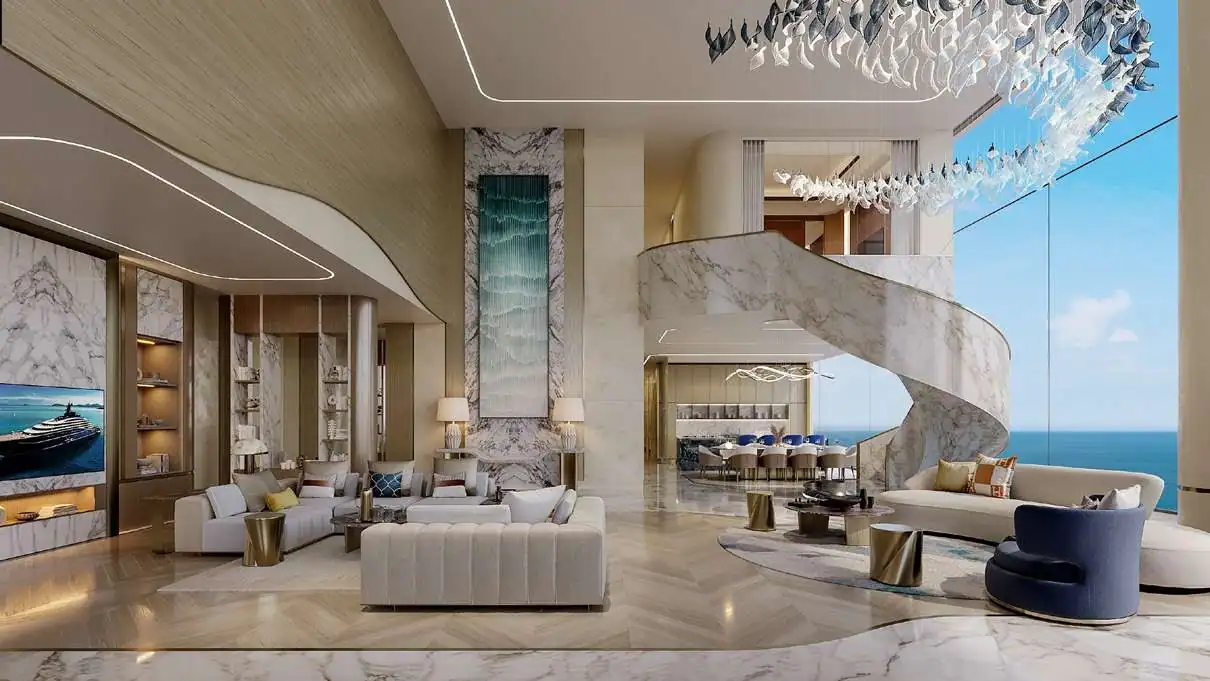 One Crescent Palm — интерьер гостиной, фото 10