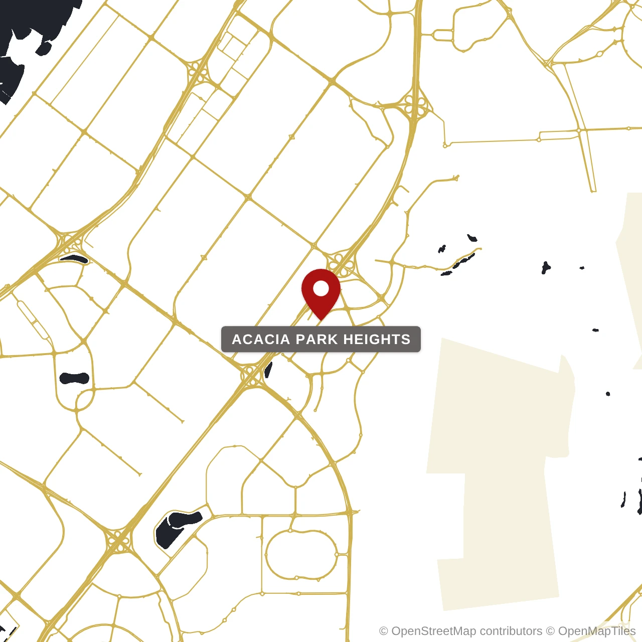 Расположение Acacia Park Heights на карте: Дубай Хиллс, Dubai