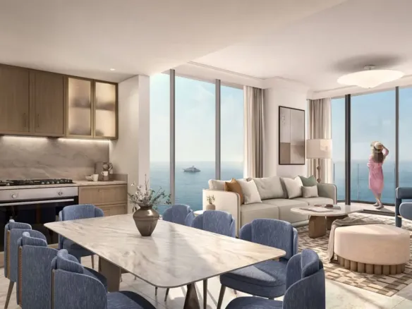 Address Residences Al Marjan Island — кухня-гостиная