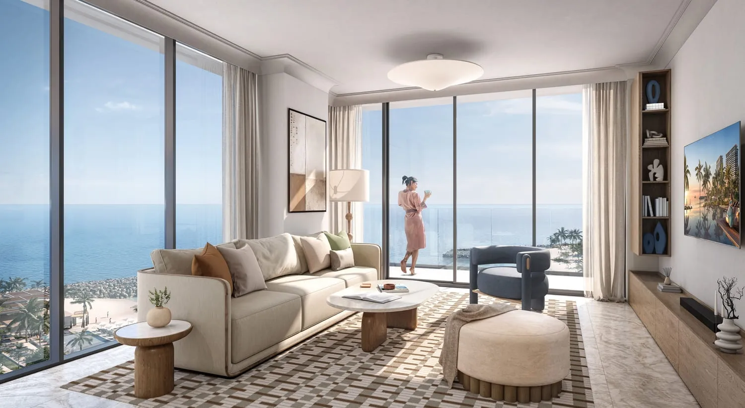 Address Residences Al Marjan Island — интерьер гостиной
