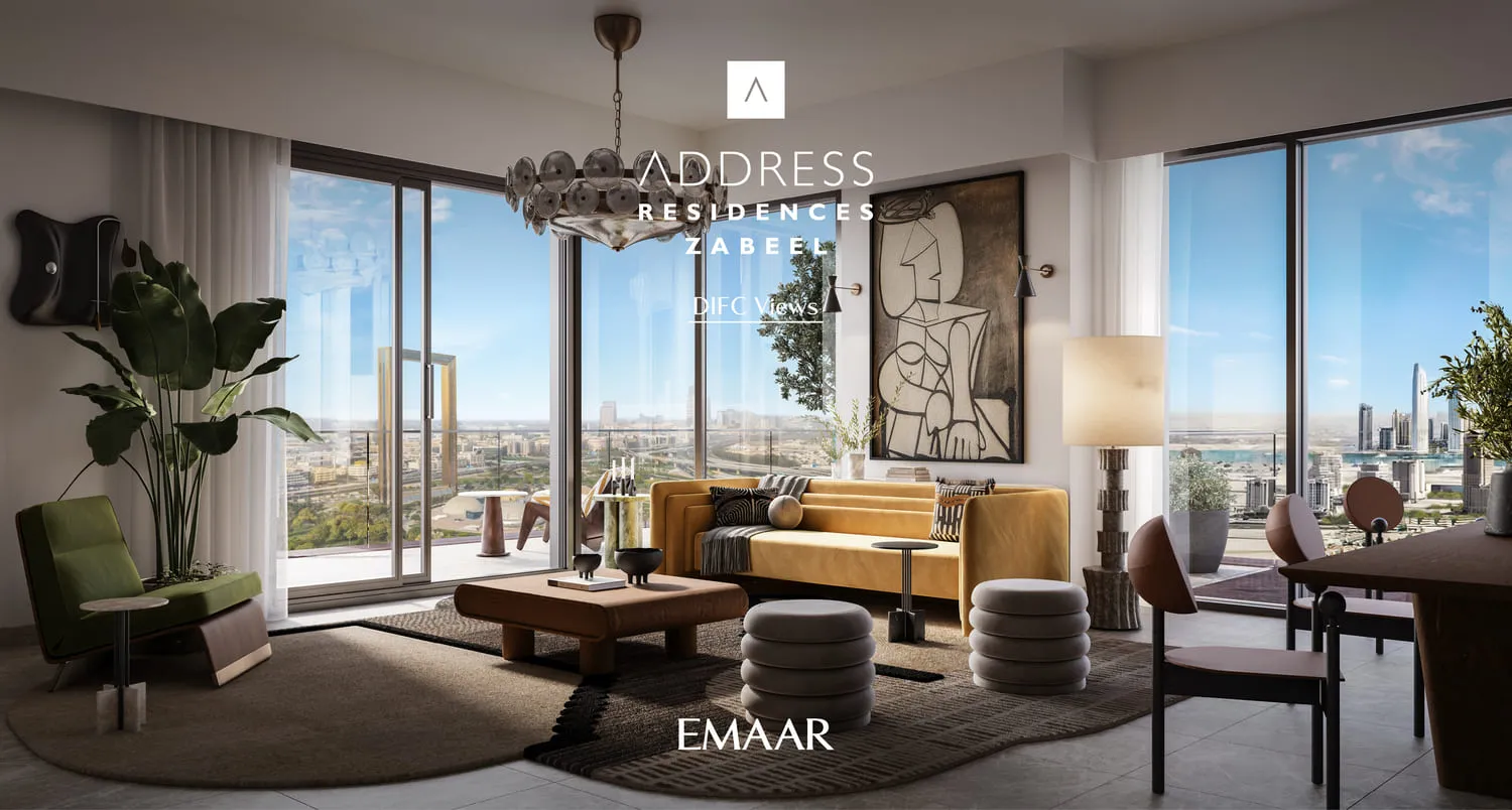 Address Residences Zabeel — интерьер гостиной