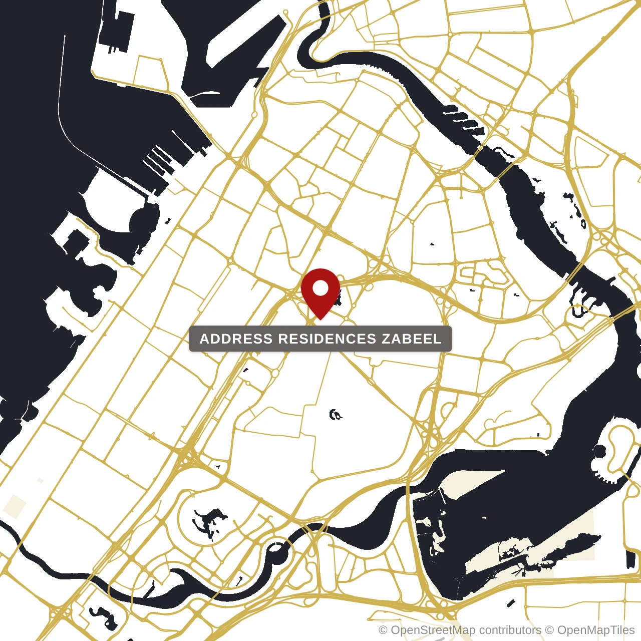 Расположение Address Residences Zabeel на карте: Забиль 1&2, Dubai