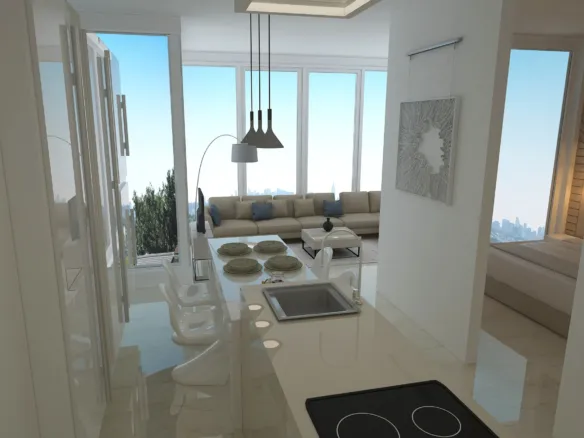 Al Raha Lofts 1 — кухня-гостиная