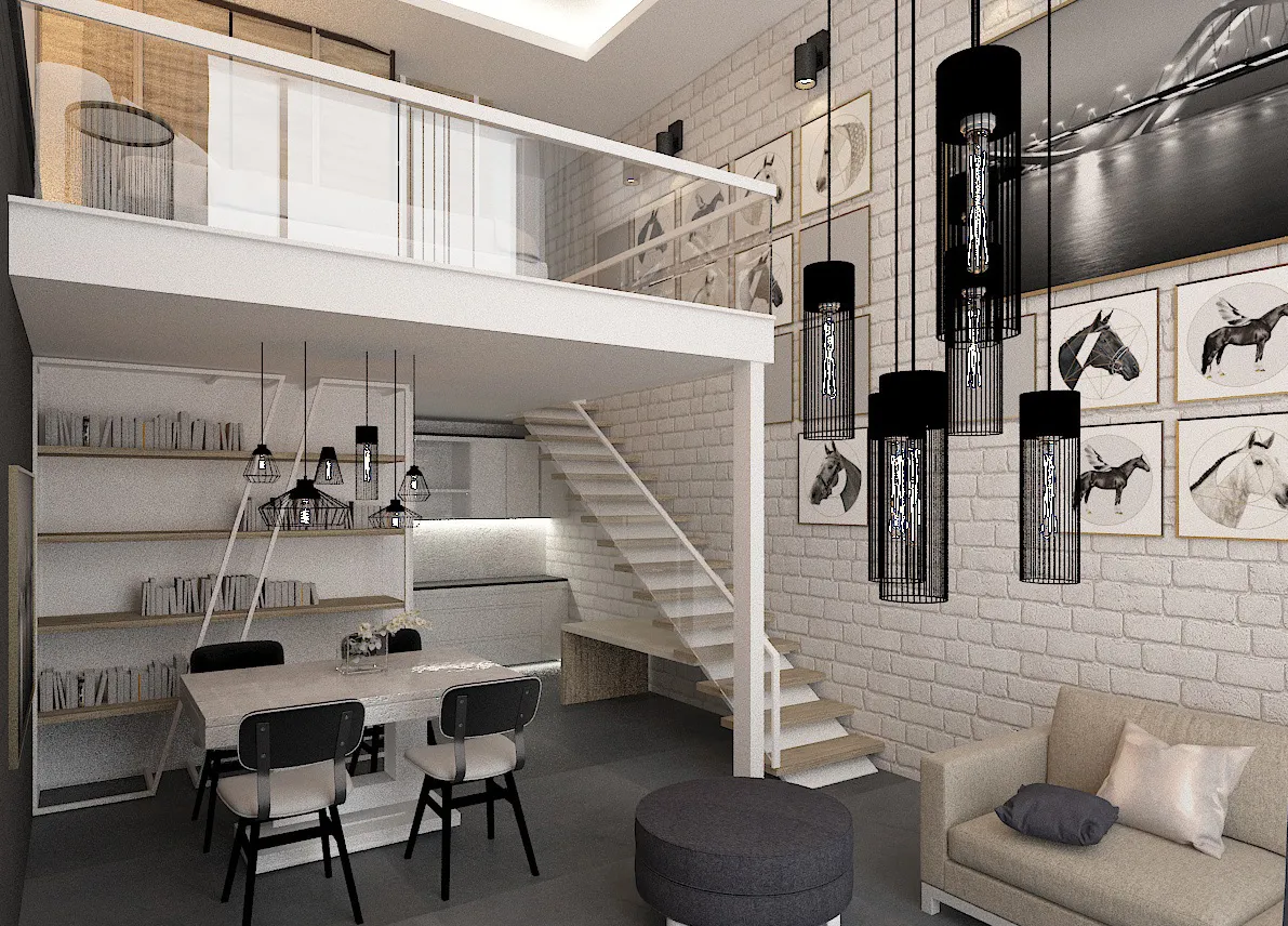 Al Raha Lofts 1 — интерьер гостиной, фото 9