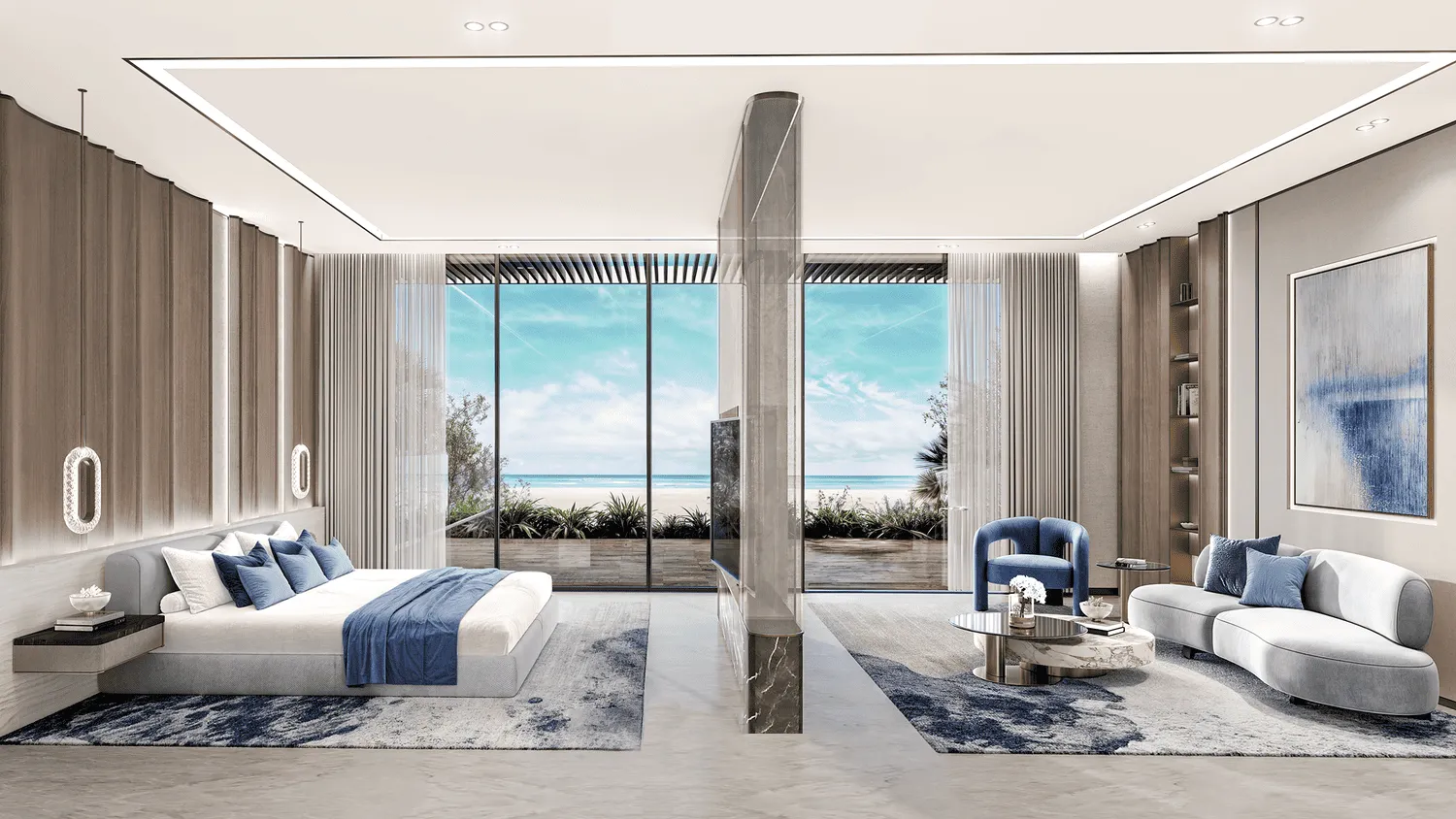 Al Thuraya Island — интерьер спальни