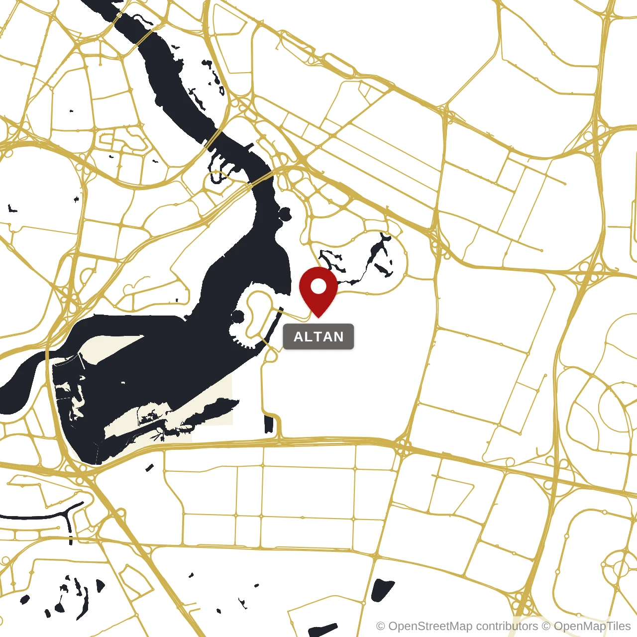 Расположение Altan на карте: Green Gate в Dubai Creek Harbour, Dubai