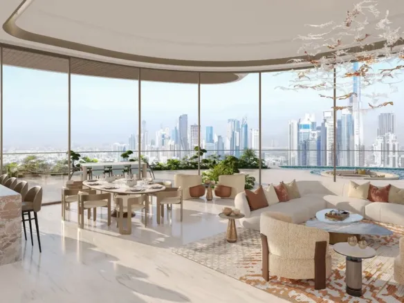 Amali Residences at Business Bay — интерьер гостиной