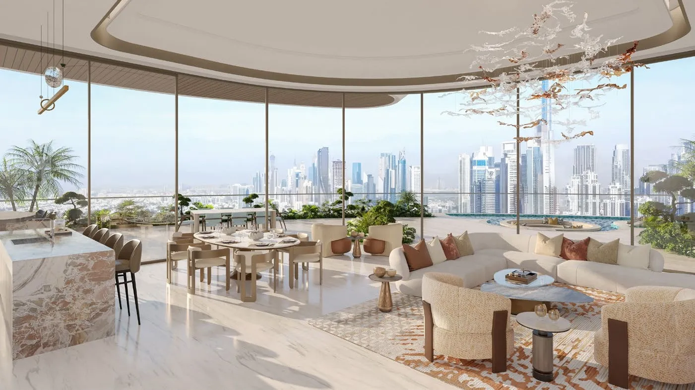 Amali Residences at Business Bay — интерьер гостиной