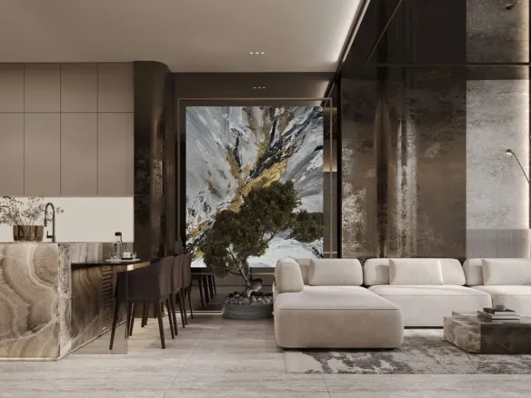 Arya Residences — кухня-гостиная