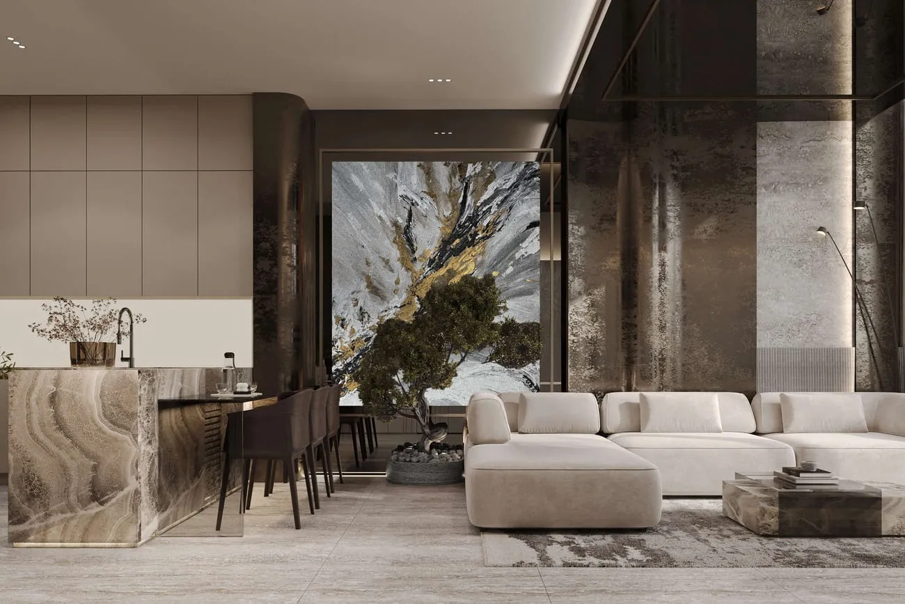 Arya Residences — кухня-гостиная