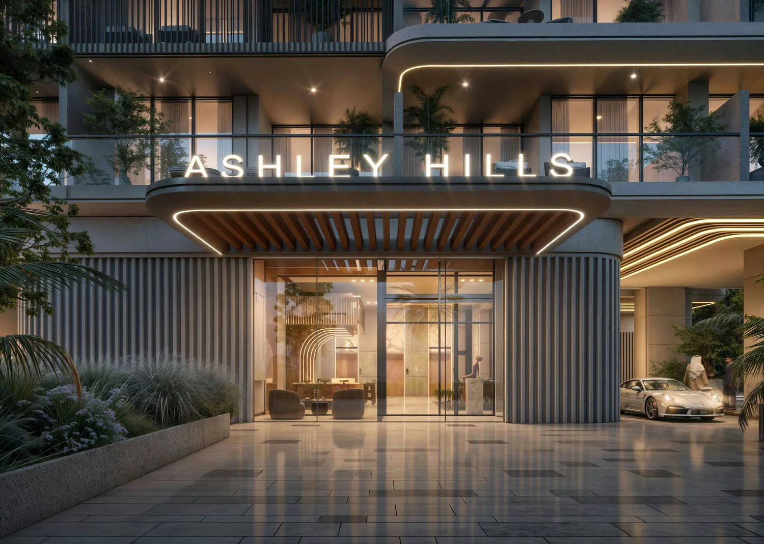 Ashley Hills — вход в здание