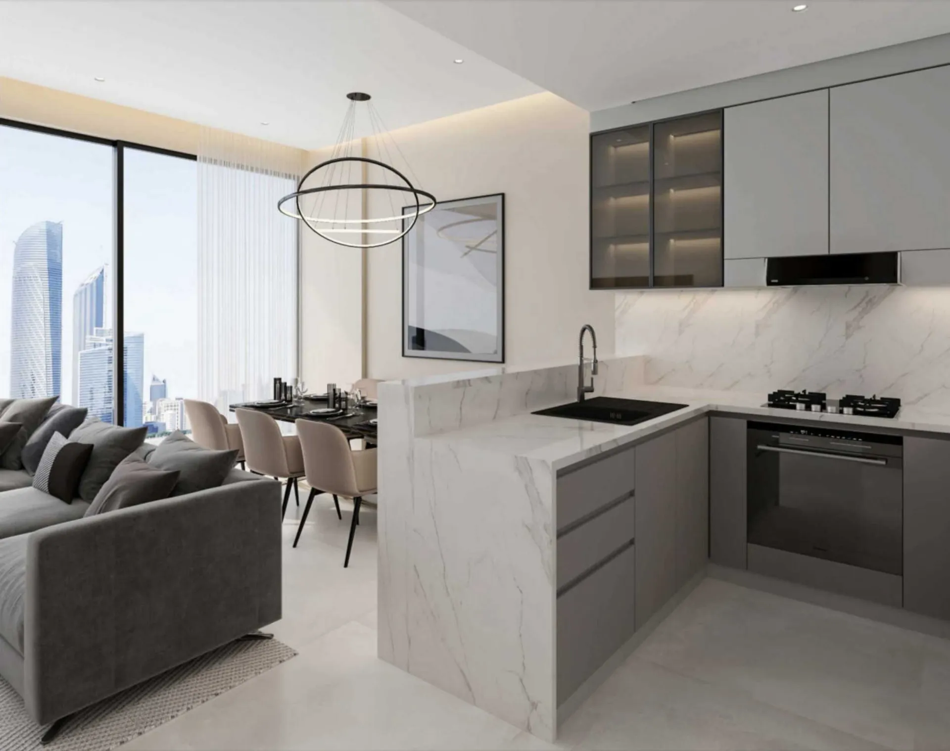 Ashton Park Residences — кухня-гостиная