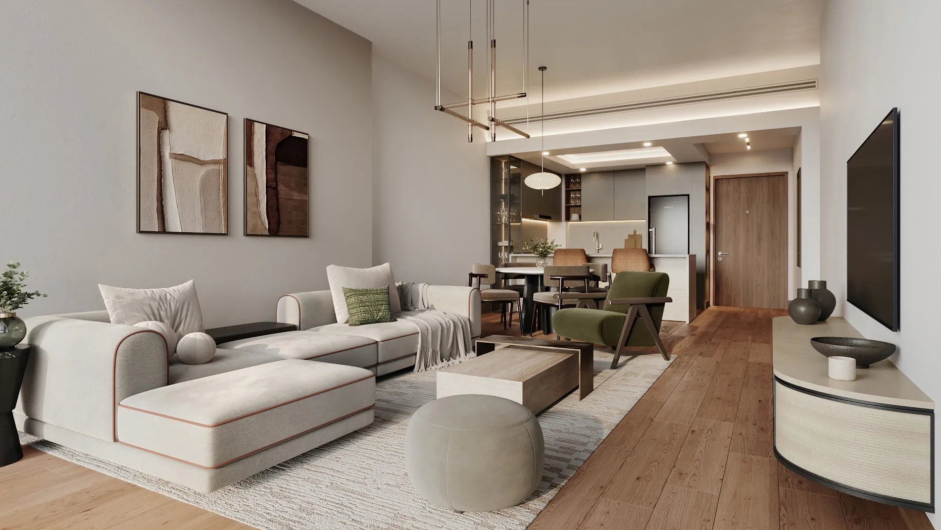 Avenue Park Towers 2 at Wasl 1 — интерьер гостиной