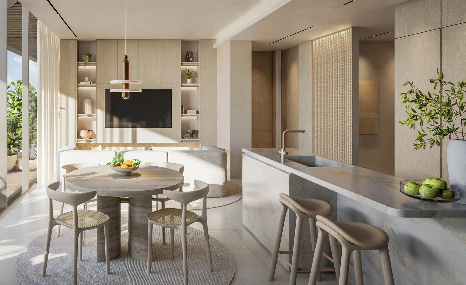 Avida Residences — кухня-гостиная