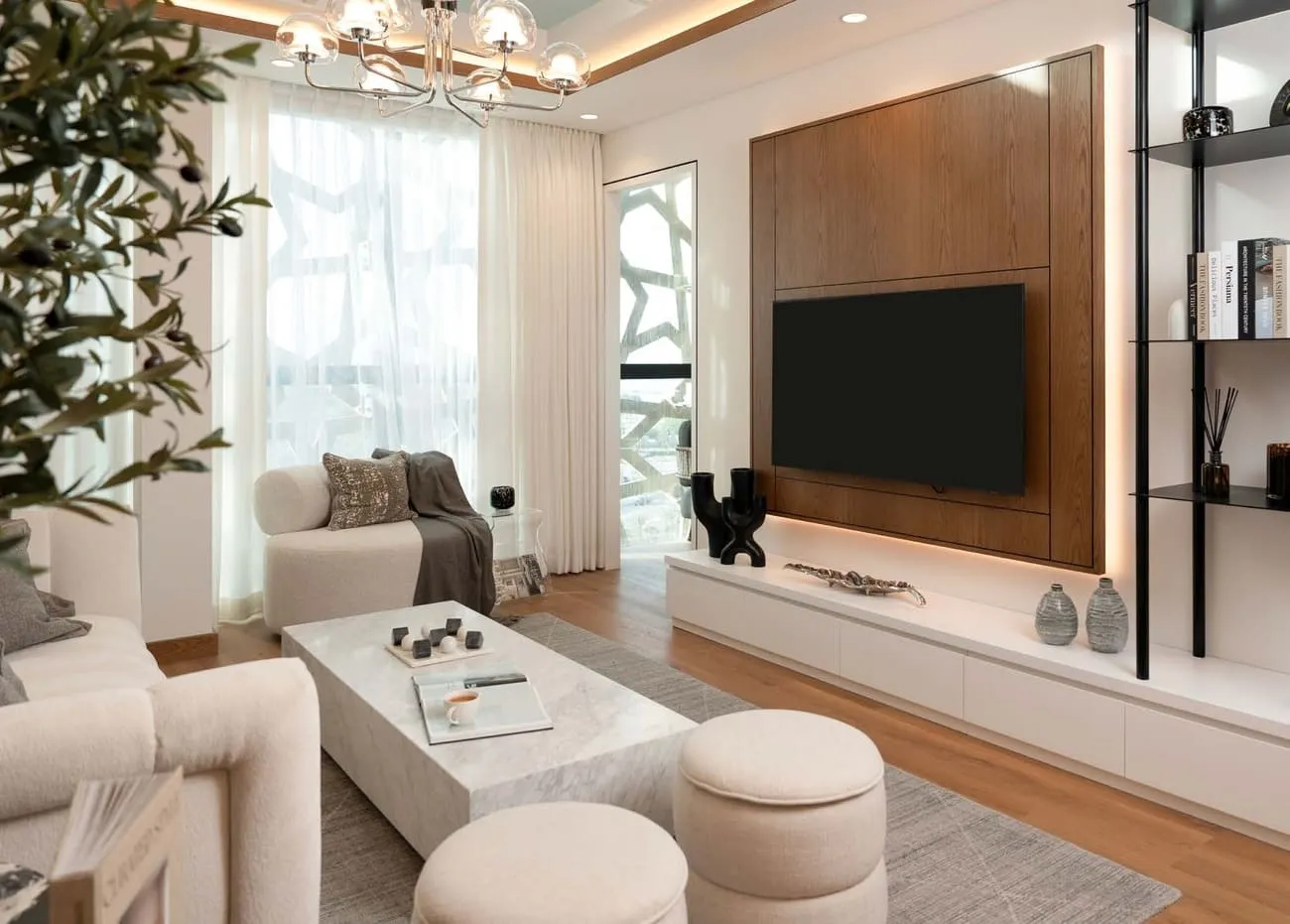 Bab Al Qasr Canal View Residence 22 — интерьер гостиной