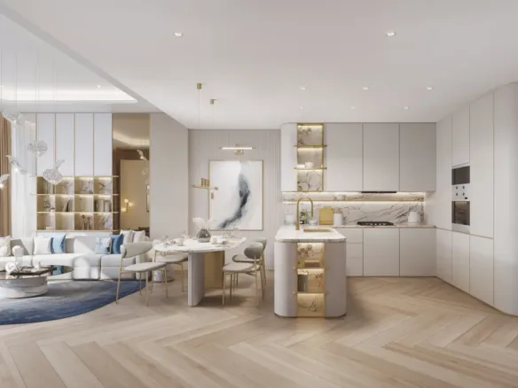 Beach Walk Residence II — кухня-гостиная