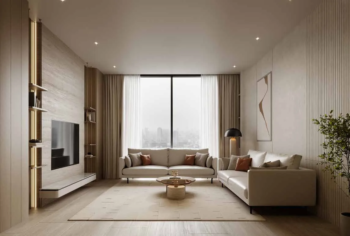 Binghatti Amberhall — интерьер гостиной