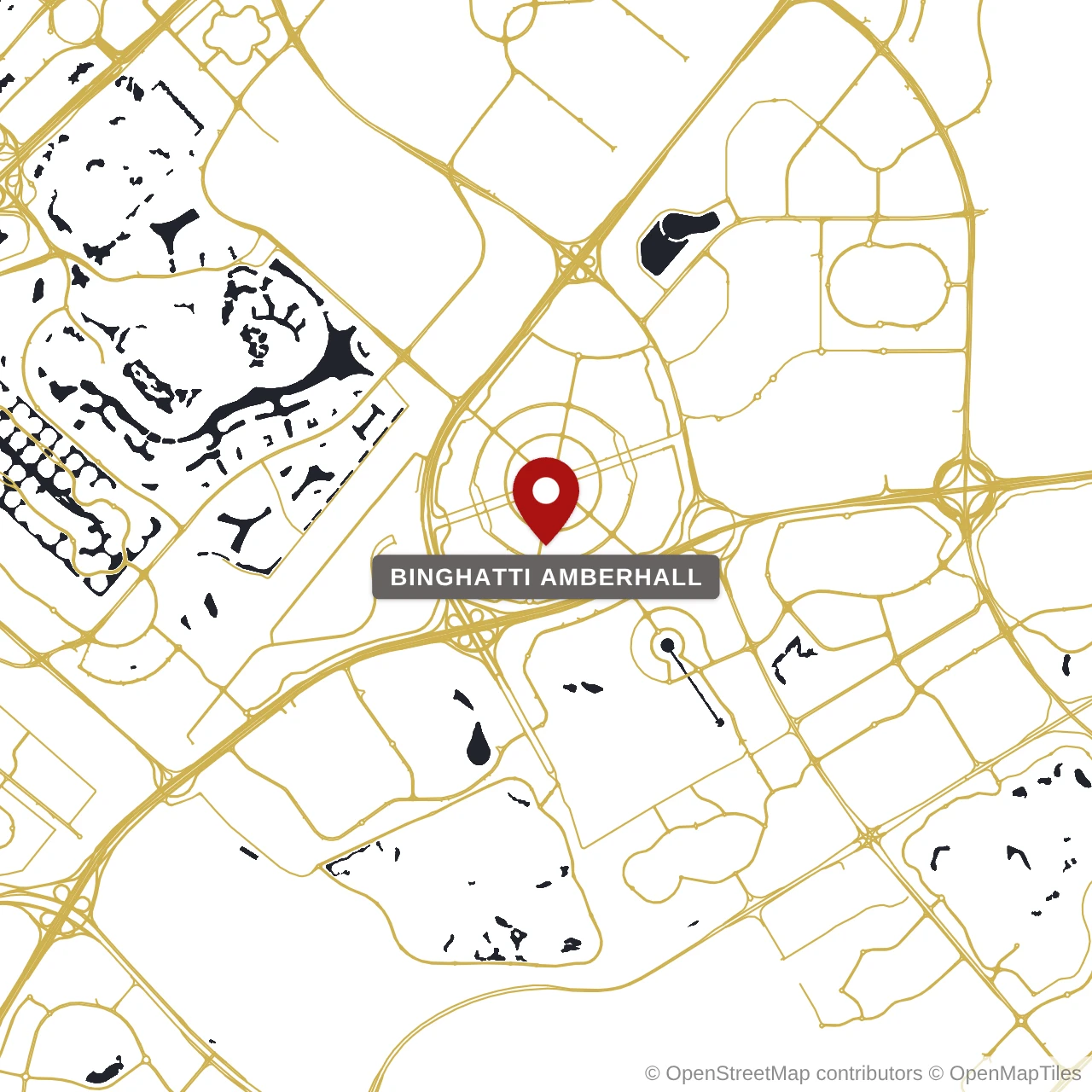 Расположение Binghatti Amberhall на карте: JVC (Джумейра Вилладж Серкл), Dubai