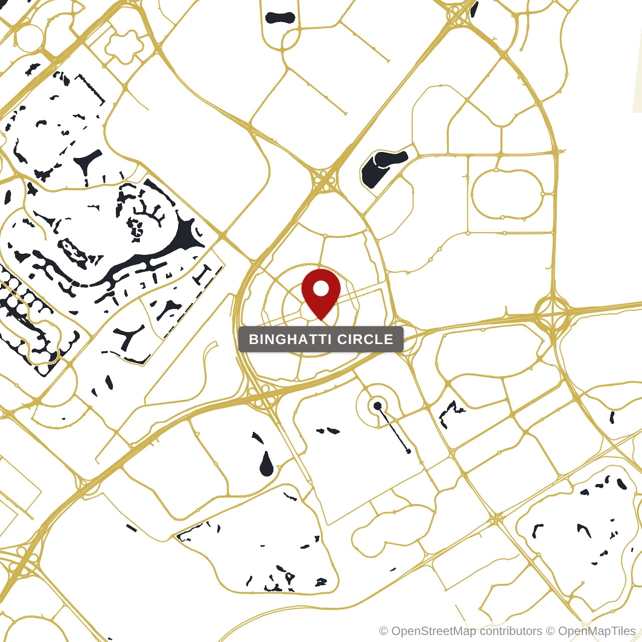 Расположение Binghatti Circle на карте: JVC (Джумейра Вилладж Серкл), Dubai