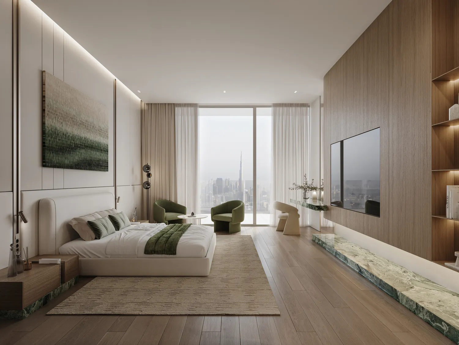 Binghatti HillCrest — интерьер спальни