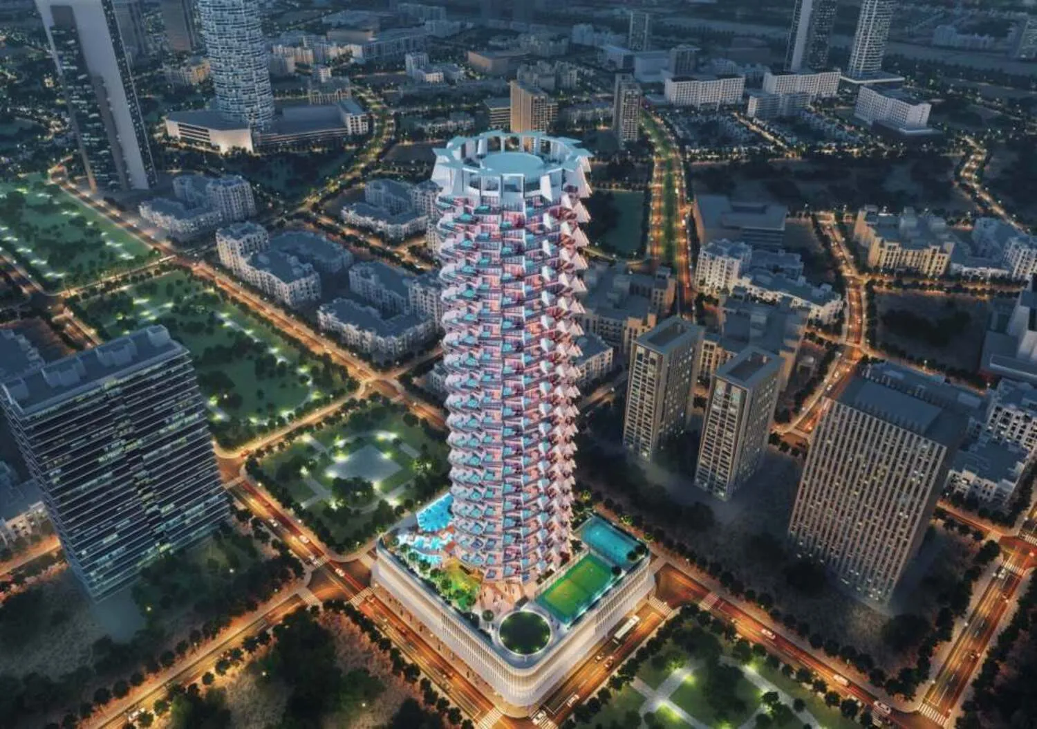 Binghatti Royale — фото 1 Binghatti Royale в районе JVC (Джумейра Вилладж Серкл) — фото 1