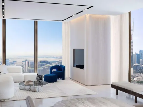 Burj Azizi — интерьер гостиной
