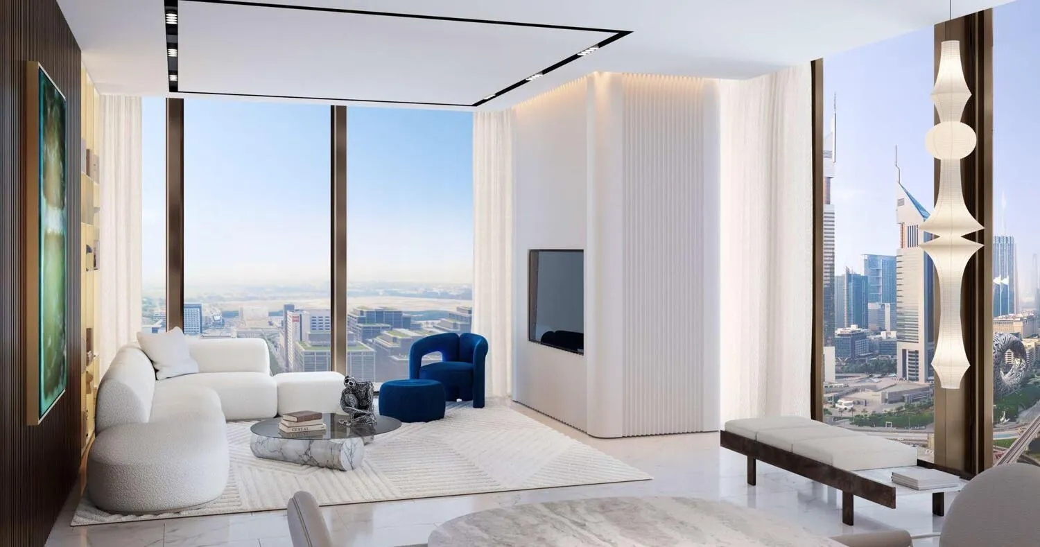 Burj Azizi — интерьер гостиной