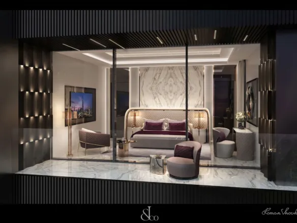 Burj Binghatti Jacob and Co Residences — спальня