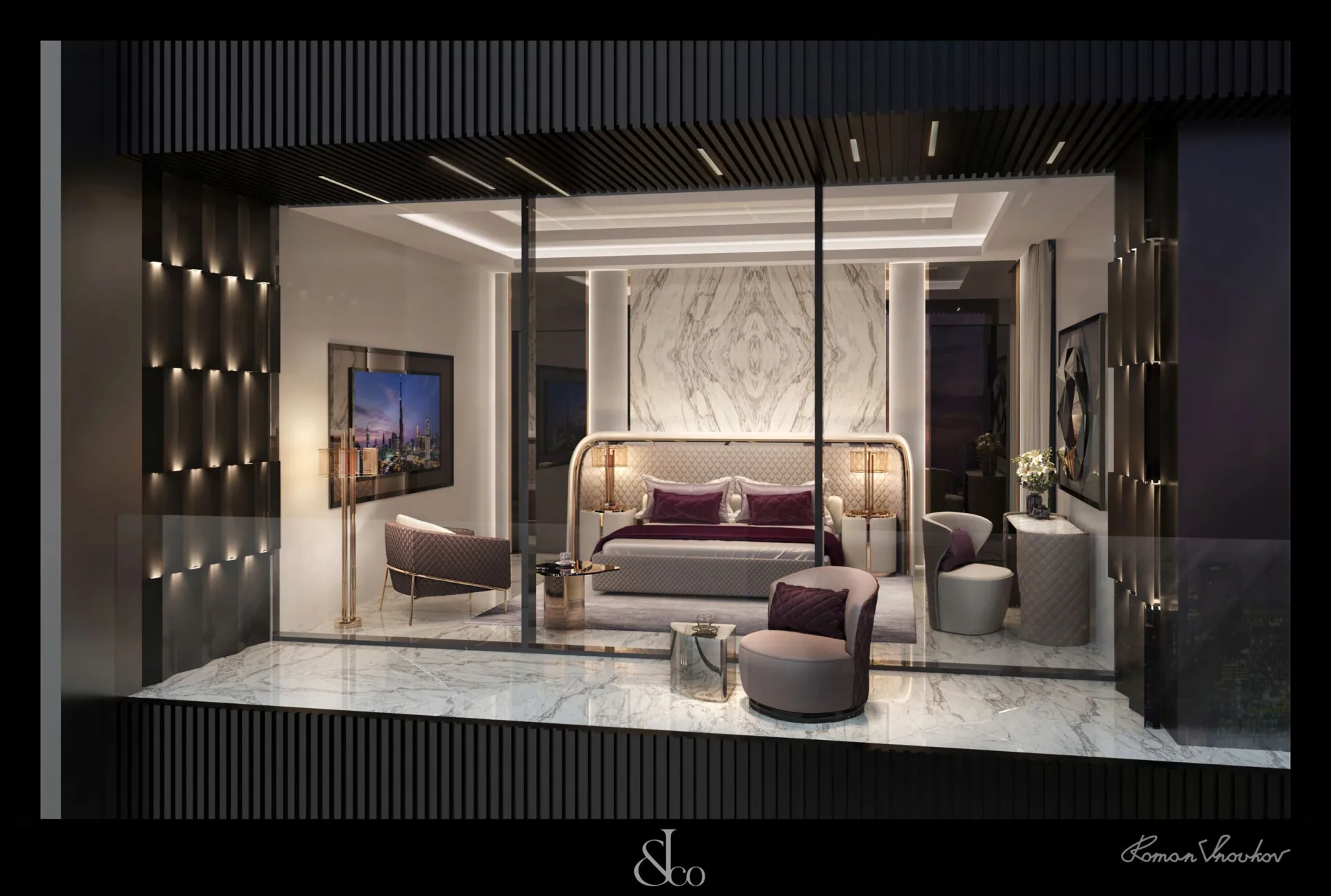 Burj Binghatti Jacob and Co Residences — спальня