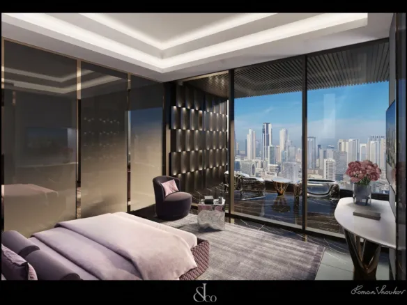 Burj Binghatti Jacob and Co Residences — спальня, фото 17