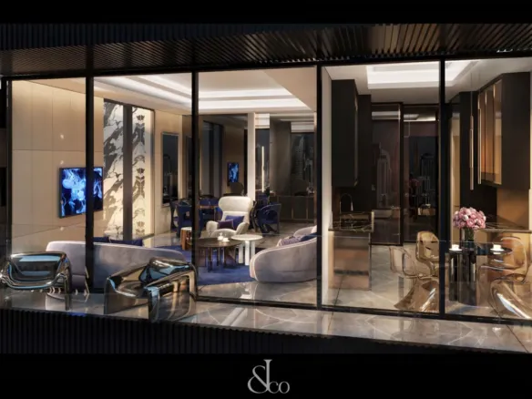 Burj Binghatti Jacob and Co Residences — интерьер гостиной, фото 18