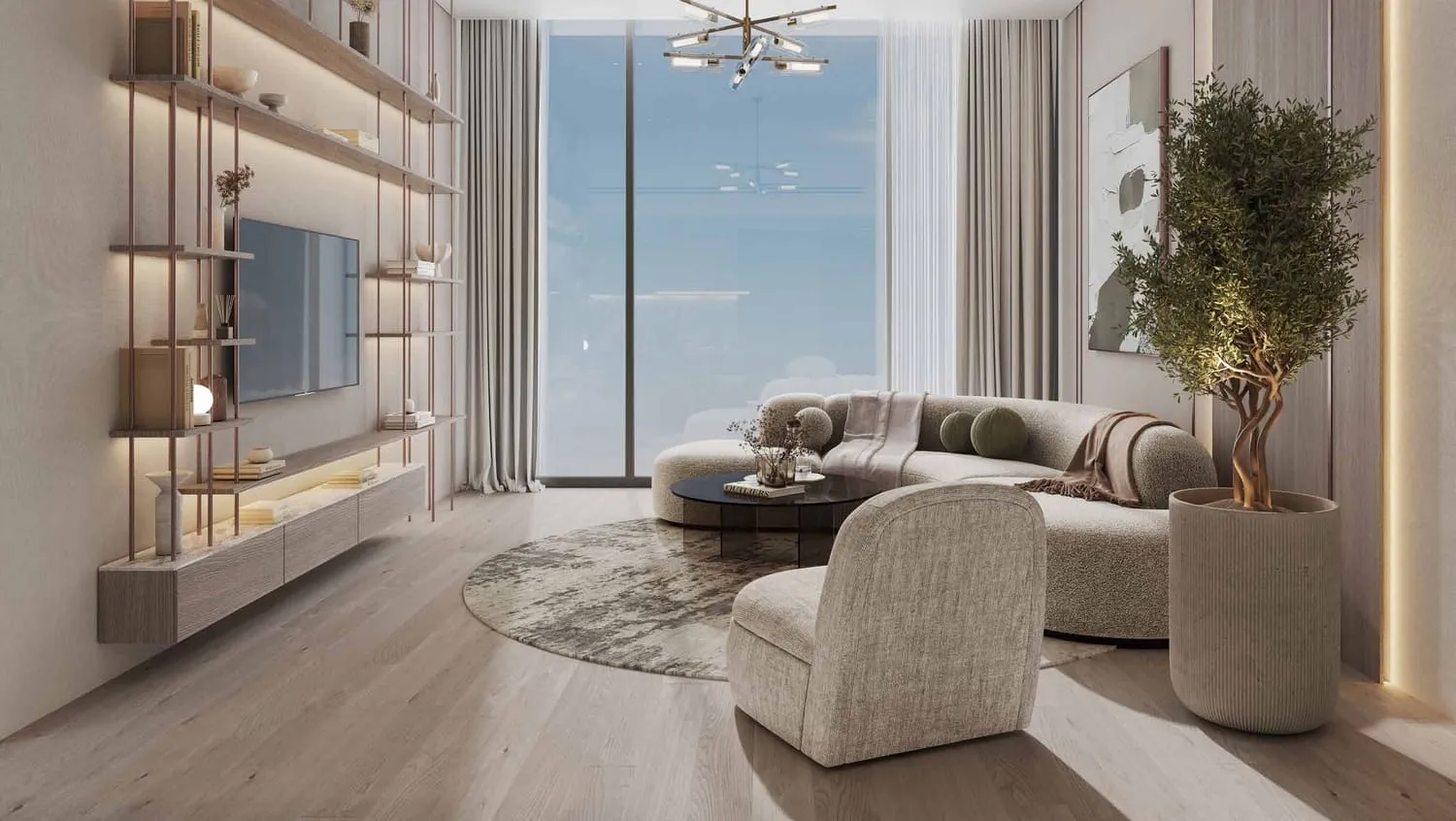 Cove Boulevard — интерьер гостиной, фото 9