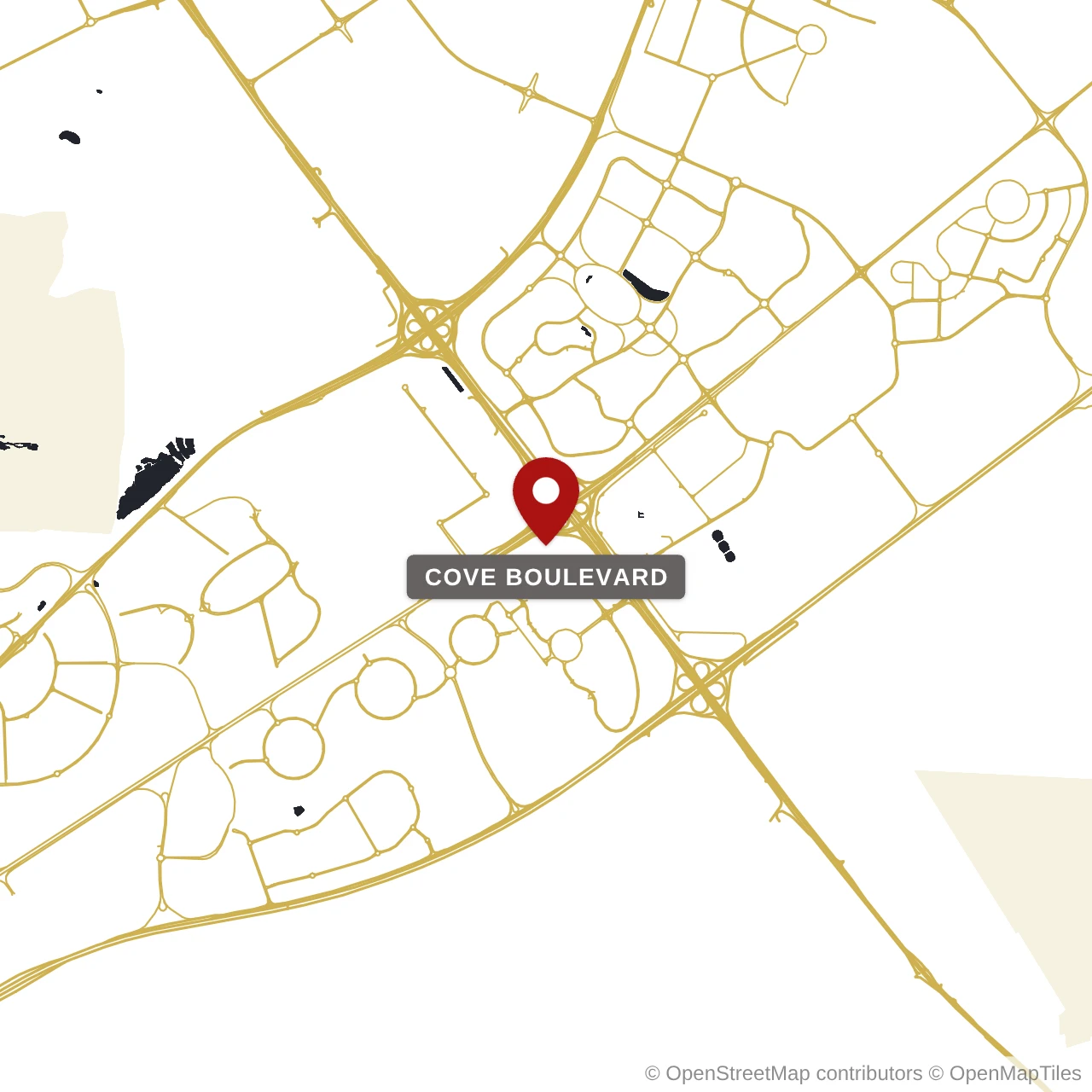 Расположение Cove Boulevard на карте: Дубайленд Резиденс Комплекс, Dubai