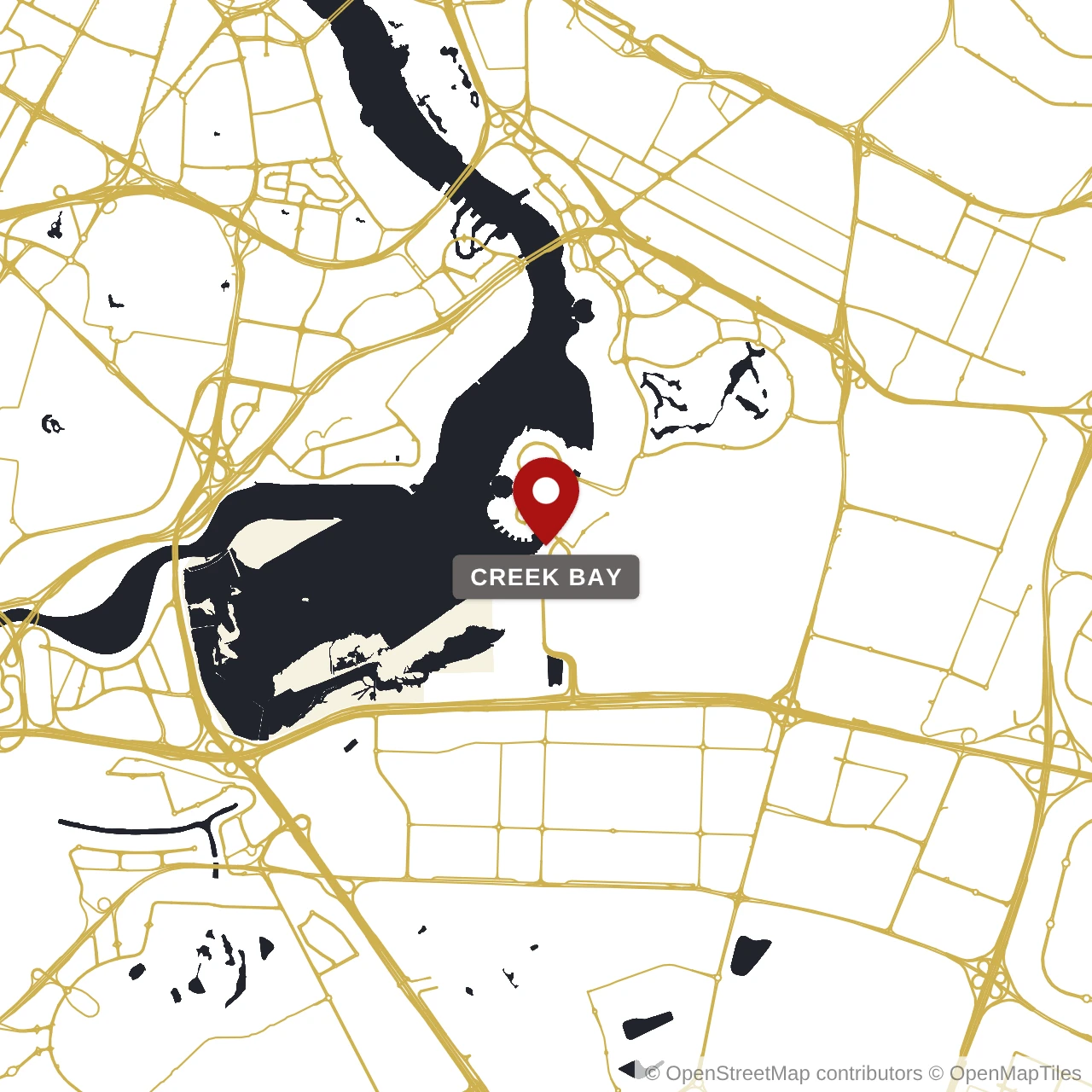 Расположение Creek Bay на карте: Дубай Крик Харбор, Dubai