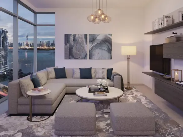 Creek Rise Tower 1 — интерьер гостиной