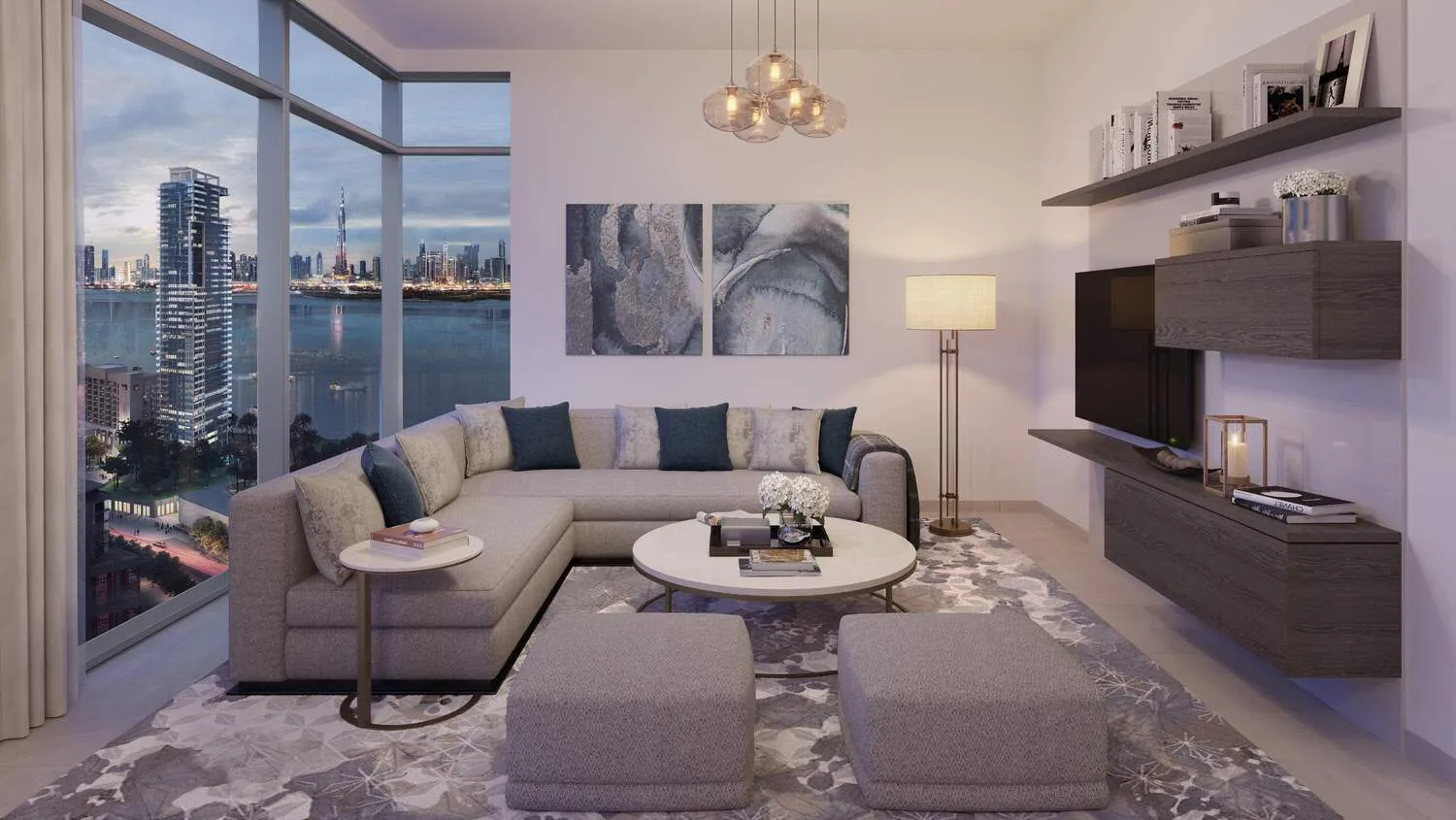 Creek Rise Tower 1 — интерьер гостиной