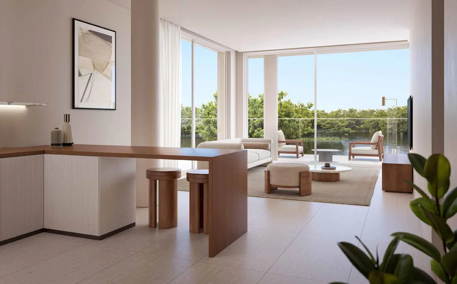 Creekside Residence — интерьер гостиной